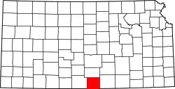 Karte von Harper County innerhalb von Kansas