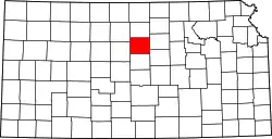 Karte von Lincoln County innerhalb von Kansas