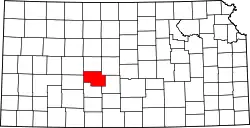 Karte von Pawnee County innerhalb von Kansas
