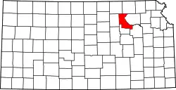 Karte von Riley County innerhalb von Kansas