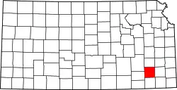 Karte von Wilson County innerhalb von Kansas