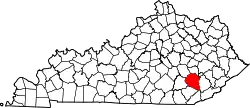 Karte von Clay County innerhalb von Kentucky