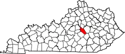 Karte von Garrard County innerhalb von Kentucky