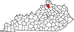 Karte von Grant County innerhalb von Kentucky