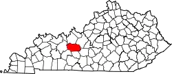 Karte von Grayson County innerhalb von Kentucky