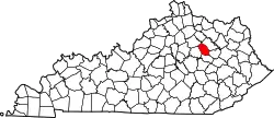 Karte von Montgomery County innerhalb von Kentucky