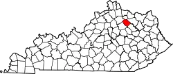 Karte von Nicholas County innerhalb von Kentucky