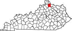 Karte von Pendleton County innerhalb von Kentucky