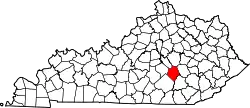Karte von Rockcastle County innerhalb von Kentucky