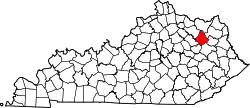 Karte von Rowan County innerhalb von Kentucky