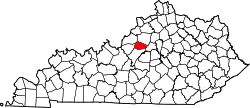 Karte von Spencer County innerhalb von Kentucky