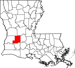 Karte von Allen Parish innerhalb von Louisiana
