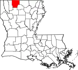 Karte von Claiborne Parish innerhalb von Louisiana