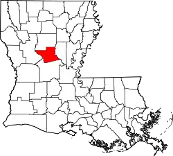 Karte von Grant Parish innerhalb von Louisiana
