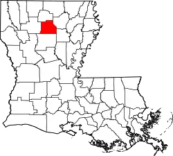 Karte von Jackson Parish innerhalb von Louisiana