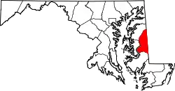 Karte von Caroline County innerhalb von Maryland