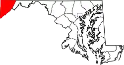 Karte von Garrett County innerhalb von Maryland