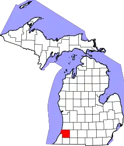 Karte von Van Buren County innerhalb von Michigan