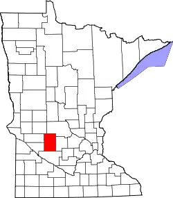 Karte von Kandiyohi County innerhalb von Minnesota
