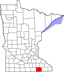 Karte von Mower County innerhalb von Minnesota