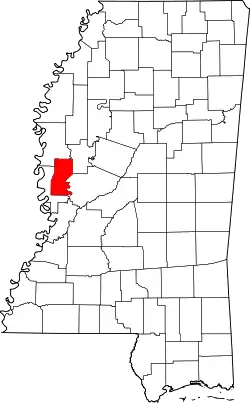 Karte von Sharkey County innerhalb von Mississippi