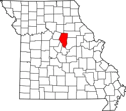 Karte von Boone County innerhalb von Missouri