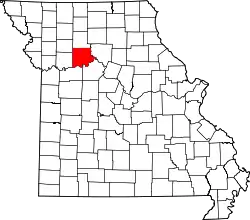 Karte von Carroll County innerhalb von Missouri