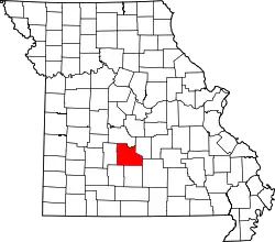 Karte von Laclede County innerhalb von Missouri