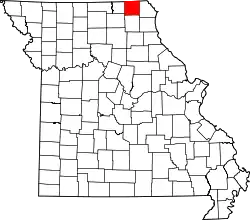 Karte von Scotland County innerhalb von Missouri