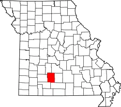 Karte von Webster County innerhalb von Missouri