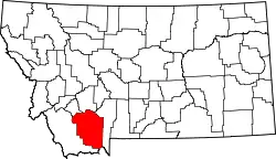 Karte von Madison County innerhalb von Montana