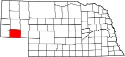 Karte von Cheyenne County innerhalb von Nebraska