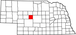 Karte von Logan County innerhalb von Nebraska