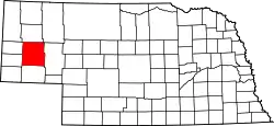 Karte von Morrill County innerhalb von Nebraska