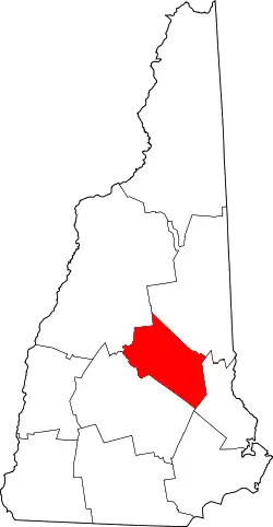 Karte von Belknap County innerhalb von New Hampshire