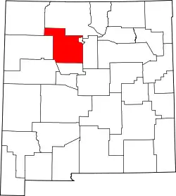 Karte von Sandoval County innerhalb von New Mexico