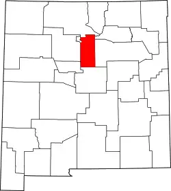 Karte von Santa Fe County innerhalb von New Mexico