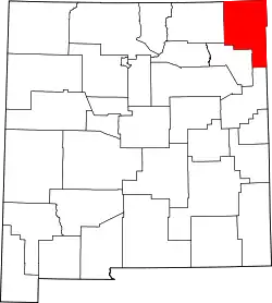 Karte von Union County innerhalb von New Mexico