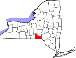 Karte von Broome County innerhalb von New York