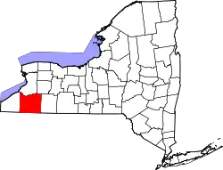 Karte von Cattaraugus County innerhalb von New York