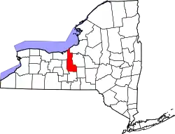 Karte von Cayuga County innerhalb von New York