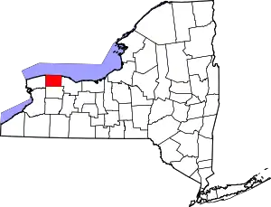 Karte von Orleans County innerhalb von New York