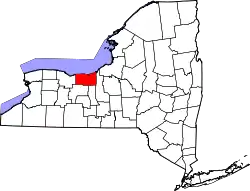Karte von Wayne County innerhalb von New York