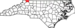 Karte von Alleghany County innerhalb von North Carolina