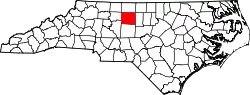 Karte von Guilford County innerhalb von North Carolina