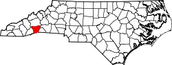 Karte von Henderson County innerhalb von North Carolina