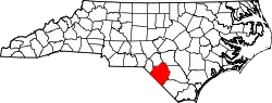 Karte von Robeson County innerhalb von North Carolina