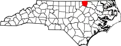 Karte von Warren County innerhalb von North Carolina