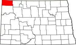 Karte von Divide County innerhalb von North Dakota