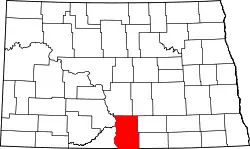 Karte von Emmons County innerhalb von North Dakota